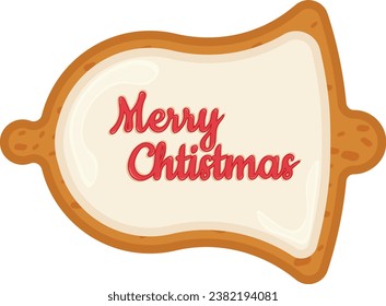 Vector christmas coockies top view. Collection of ginger cookies.