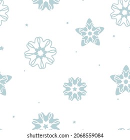 Vector Christmas Cookie Snowflakes on White seamless pattern background. Perfect for web design, fabric, scrapbooking and wallpaper projects.