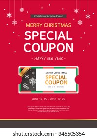 Vector Christmas Coupon Event Template