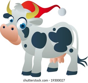 vector christmas cow