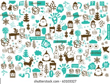 vector - christmas crazy wallpaper