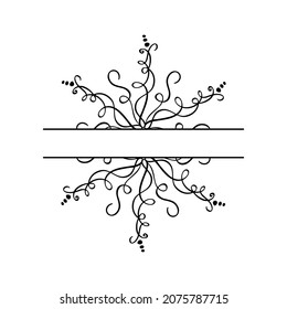 Vector Christmas Cute Hand drawn split vintage scandinavian snowflake. Xmas decorative design element in retro style, isolated winter illustration.
