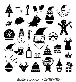 vector christmas day icon set 