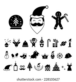 vector christmas day icon set 