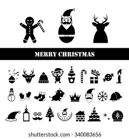 vector christmas day icon set 