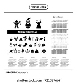 vector christmas day icon set 