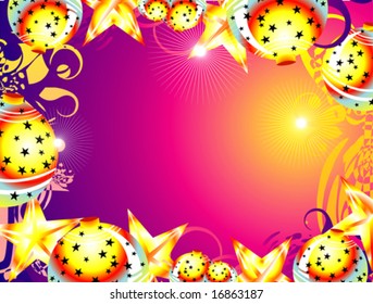 VECTOR Christmas decorated frame