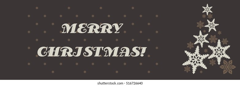 Vector christmas decorating design made of snowflakes. Colorful card template with copy space. Vector illustration abstract Christmas Background. A Christmas tree made from snowflakes.