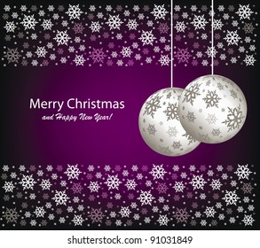 Vector christmas decoration background with snow flakes