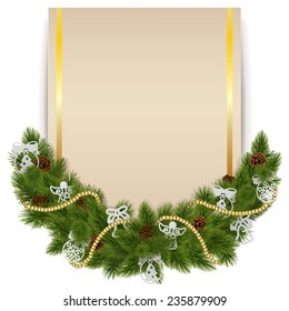 Vector Christmas Decoration with Card