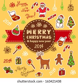 Vector Christmas Decoration Collection for Holiday Design.