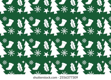 Vector Christmas decoration of cute line style icons and sign Happy New Year. Christmas card with festive ball consisting for invitation, party, flyer.