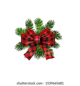 Vector. Christmas decoration: evergreens isolated