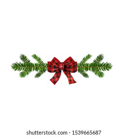 Vector. Christmas decoration: evergreens isolated