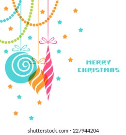 Vector Christmas decoration. Festive background. Greeting, invitation cute card. Original vintage swirl design element. Decorative illustration for print, web