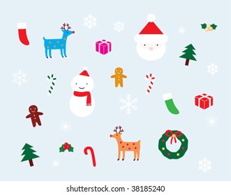 Vector Christmas Decoration Set