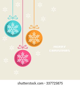 Decoración navideña vectorial con copos de nieve. Saludo, invitación linda tarjeta. Elemento de diseño original. Ilustración decorativa para impresión, web