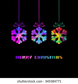 Vector Christmas decoration - snowflakes. Winter original design element. Festive greeting, invitation card. Decorative Illustration for print, web