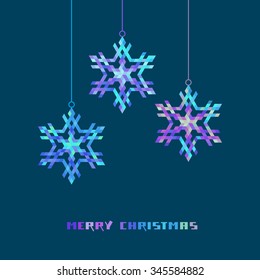 Vector Christmas decoration - snowflakes. Winter original design element. Festive greeting, invitation card. Decorative Illustration for print, web
