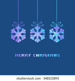 Vector Christmas decoration - snowflakes. Winter original design element. Festive greeting, invitation card. Decorative Illustration for print, web