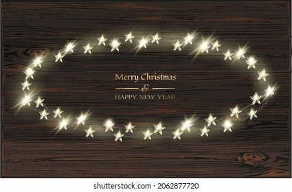 Vector Christmas decoration. Transparent light garlands on abstract background. Christmas decoration concept