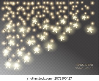 Weihnachtsdekoration. Transparente helle Garnelen auf abstraktem Hintergrund. Weihnachtsdekorationskonzept