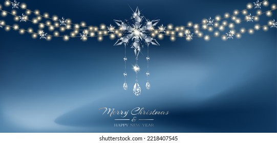Decoración vectorial de Navidad. Áreas claras transparentes y elementos decorativos de vidrio sobre fondo abstracto