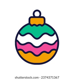 Vector Christmas decoration. Vintage Christmas decorative icons isolated on white. Christmas and New Year.