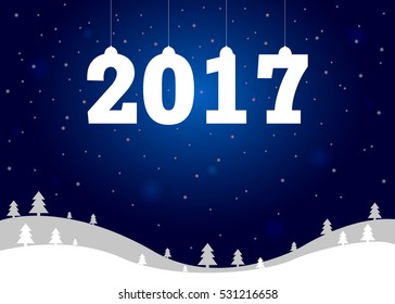 Vector Christmas decorations. 2017 year