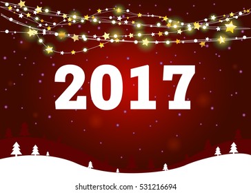 Vector Christmas decorations. 2017 year