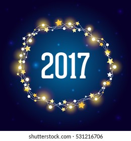 Vector Christmas decorations. 2017 year