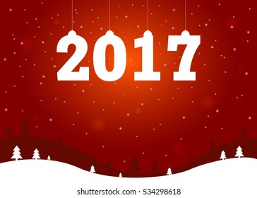 Vector Christmas decorations. 2017 year