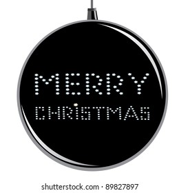 Vector Christmas decorations black ball.