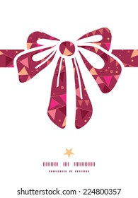 Vector christmas decorations flags gift bow silhouette pattern frame