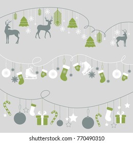 Vector Christmas decorations. Christmas garland. 