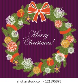 vector christmas decorative wreath