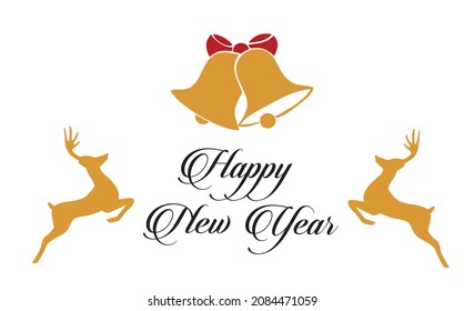 Vector to the christmas Deer and Bells 
