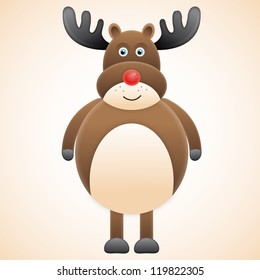Venado de Navidad vectorial en una tarjeta