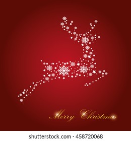 vector christmas deer,starry background