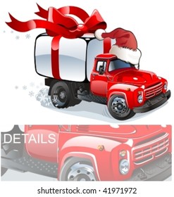 Vector Christmas delivery / cargo truck. More vector muscle cars see in my portfolio