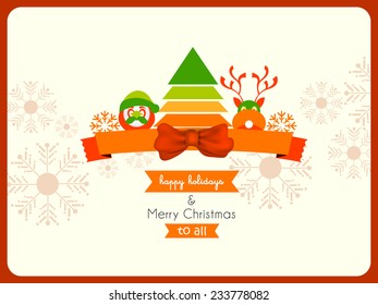 Vector christmas design with beautiful christmas elements, holidays greeting card.
