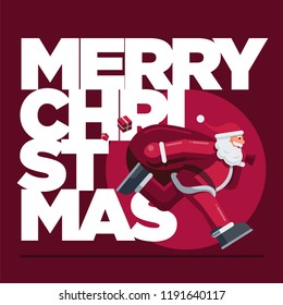 Vector Christmas design with Santa Claus illustration. Best for greeting card, invitation or social madia post