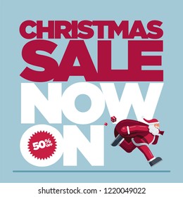 Vector Christmas design with Santa Claus illustration. Christmas Sale Concept Design. Best for poster, advert or social media post.