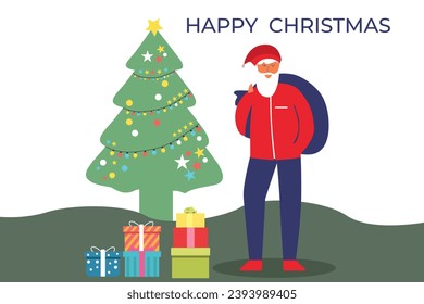 Vektorweihnachtsdesign mit dem Weihnachtsmann