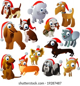 vector christmas dogs