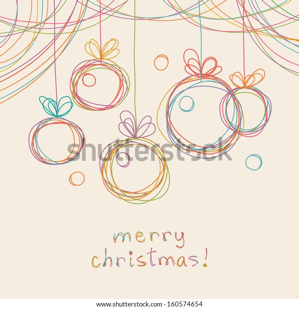 Vector Christmas Doodle Background Cute Christmas Stock
