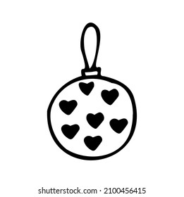 Bolsa de doodle de Navidad vectorial. Invitación de Navidad con mano, tarjeta de saludo. Ilustración de vacaciones para portada, impresión, web