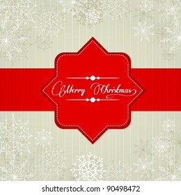 vector Christmas doodle greeting card design with snowflakes