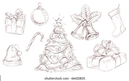 Vector Christmas doodles