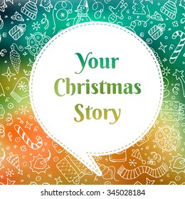Vector christmas doodles card with your christmas story